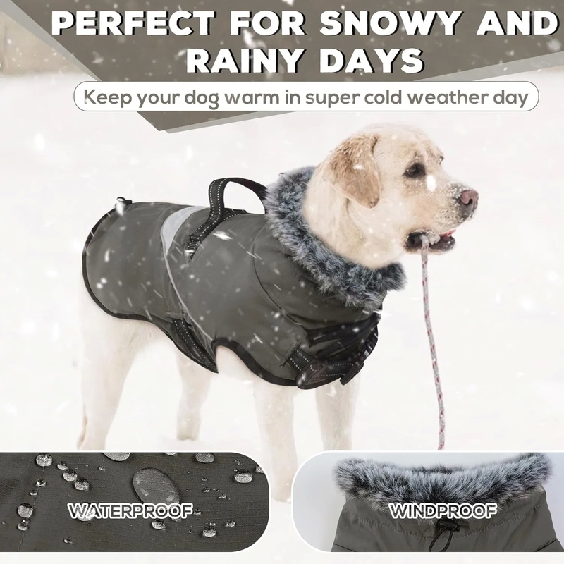 Waterproof Adjustable Reflective Dog Coat Winter Jacket for Small Medium Large Dogs