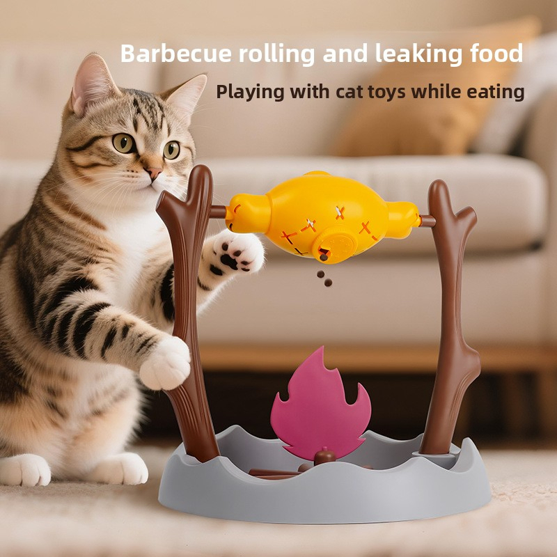 Interactive Cat Toy with ABS+PP+TPR Material Medium Size Food Dispenser Toy for Endless Play and Boxed Packaging