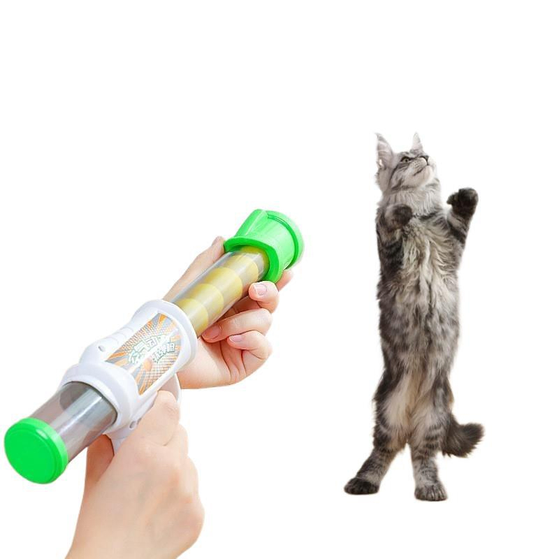 Interactive Pet Toy Gun for Cats - Plastic Material Medium Size with Boxed Packaging